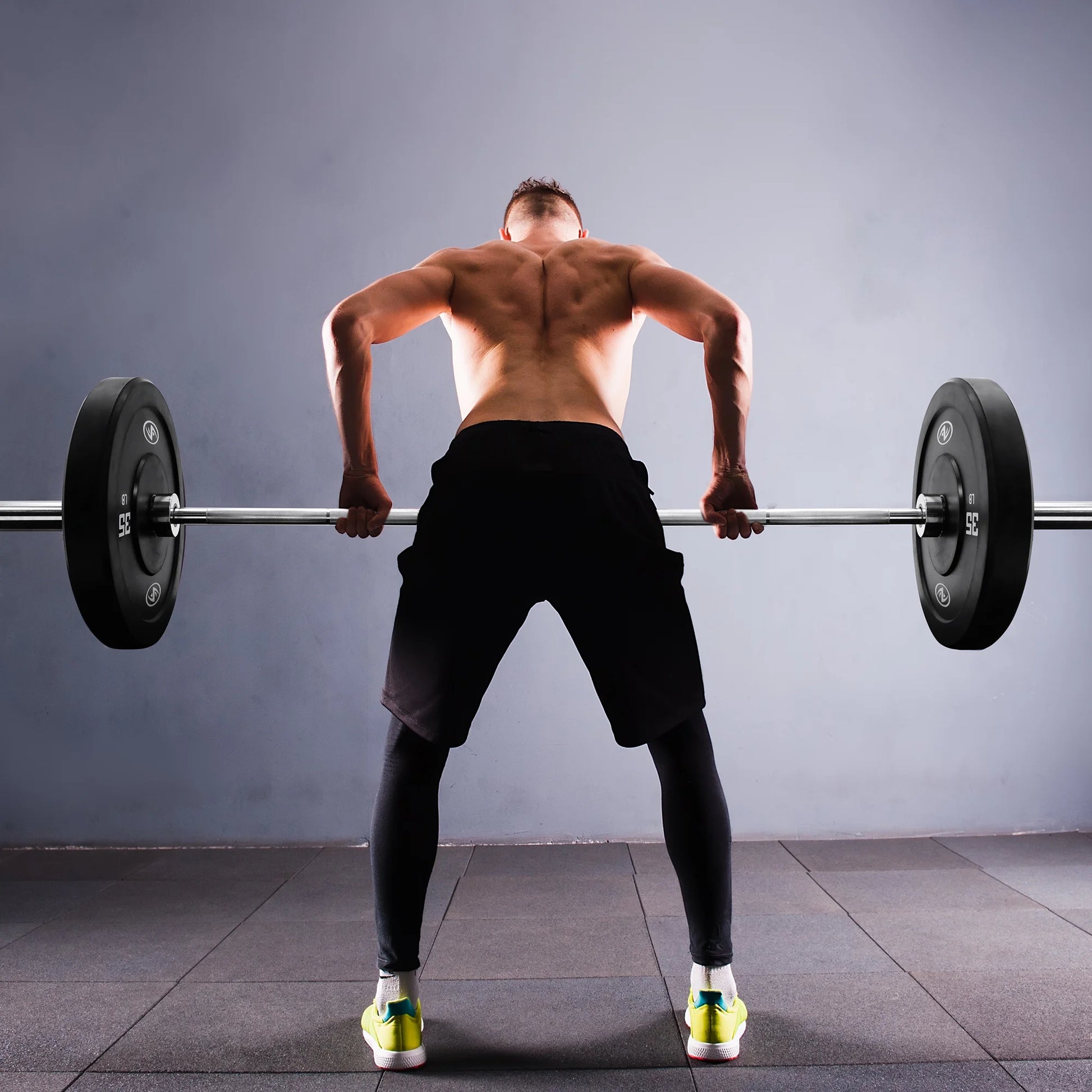 (2 Pack)  10Lb Black Olympic Bumper Rubber Plate, Single Weight