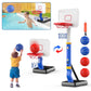 2 in 1 Kids Basketball Hoop, Toddler Basketball Hoop Indoor Mini Adjustable Poolside Basketball Goals with Ball Pump for Boys Girls Outdoor Toys