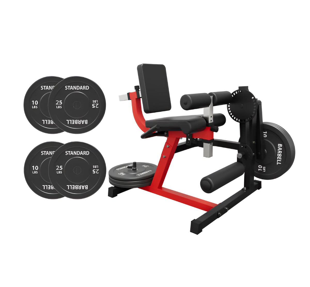 3-in-1 Leg Extension & Curl Machine - Red & Black