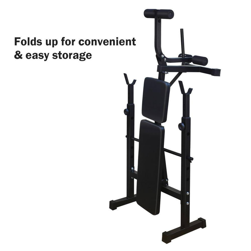 32.68 In. D X 67.72 In. W X 46.46 In. H Olympic Weight Bench, Bench Press Set with Squat Rack and Bench