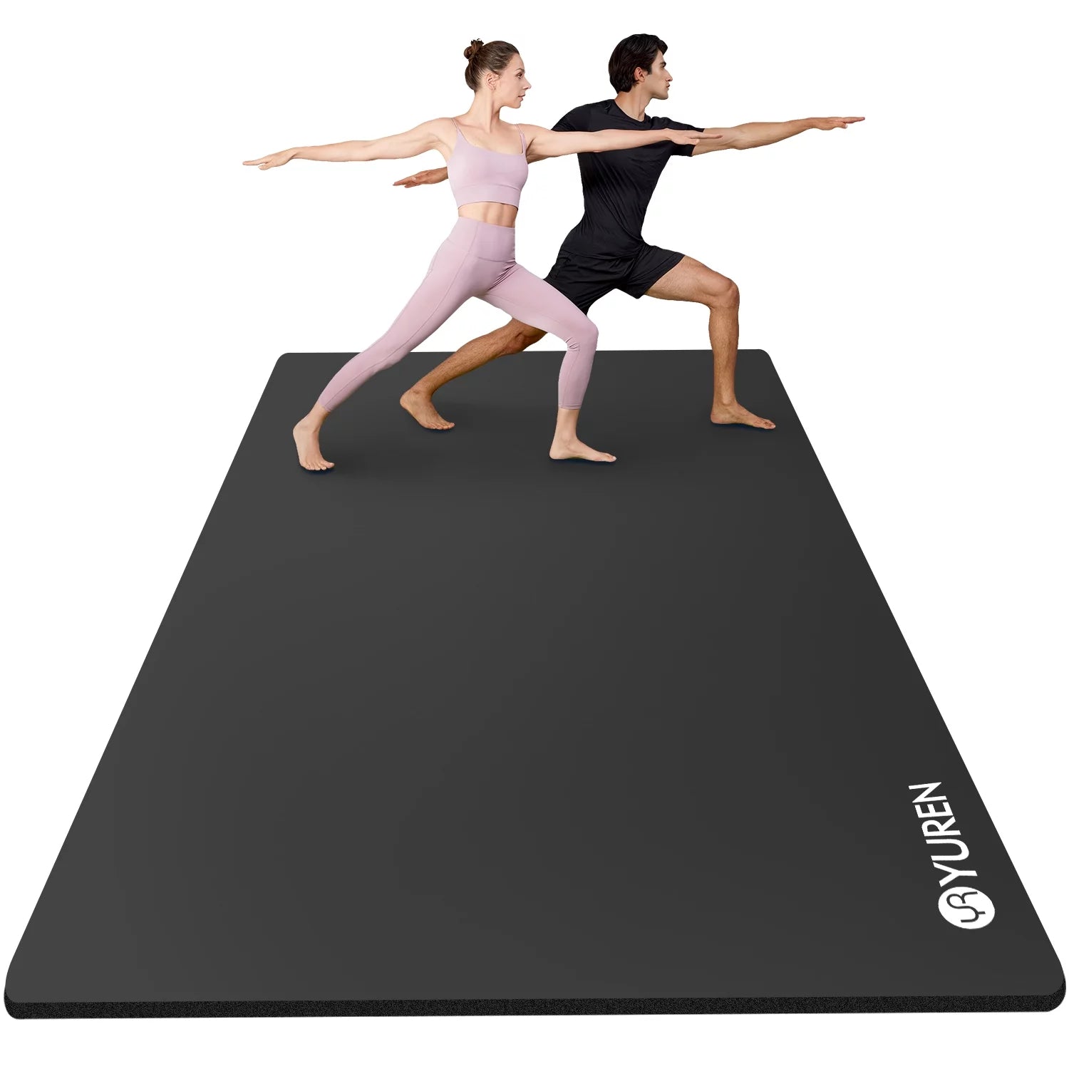 Large Yoga Mat 78X51" 10Mm Thick Foam Exercise Mats for Home Gym Pilates HIIT Floor Workout Black