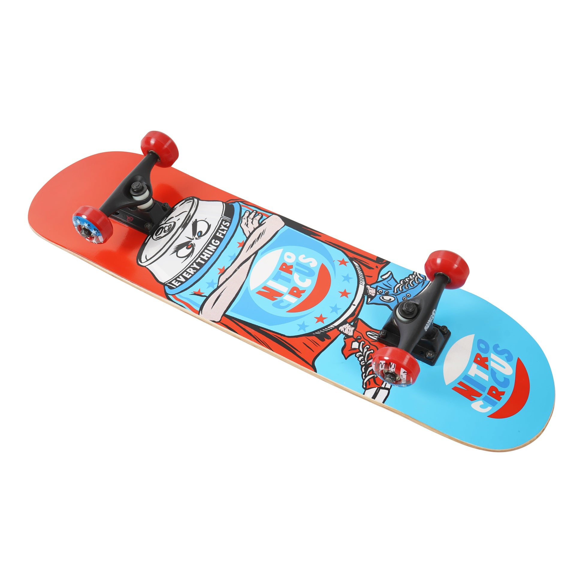 Complete Skateboard, 31 In. X 7.75 In. 9 Ply Maple, Red, 53 Mm, 90A PU Hand Casted Wheels