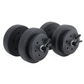 40 lb Adjustable Vinyl Dumbbell Set – Two Steel Bars with Weight Plates & Collars