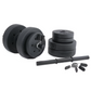 40 lb Adjustable Vinyl Dumbbell Set – Two Steel Bars with Weight Plates & Collars