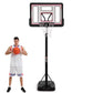 44In Portable Basketball Hoop with Height Adjustable 6.56Ft to 10Ft Basketball Goals for Younger People Indoor Outdoor with Free Basketabll