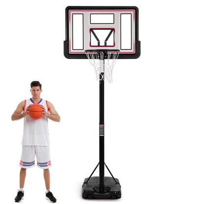 44In Portable Basketball Hoop with Height Adjustable 6.56Ft to 10Ft Basketball Goals for Younger People Indoor Outdoor with Free Basketabll