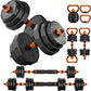 44Lb 4-In-1 Adjustable Dumbbells Set Free Weight Set with Connector Used as Barbell, Kettlebells, Push up Stand, Fitness Exercises for Home Gym Suitable Men/Women