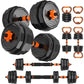 44Lb 4-In-1 Adjustable Dumbbells Set Free Weight Set with Connector Used as Barbell, Kettlebells, Push up Stand, Fitness Exercises for Home Gym Suitable Men/Women