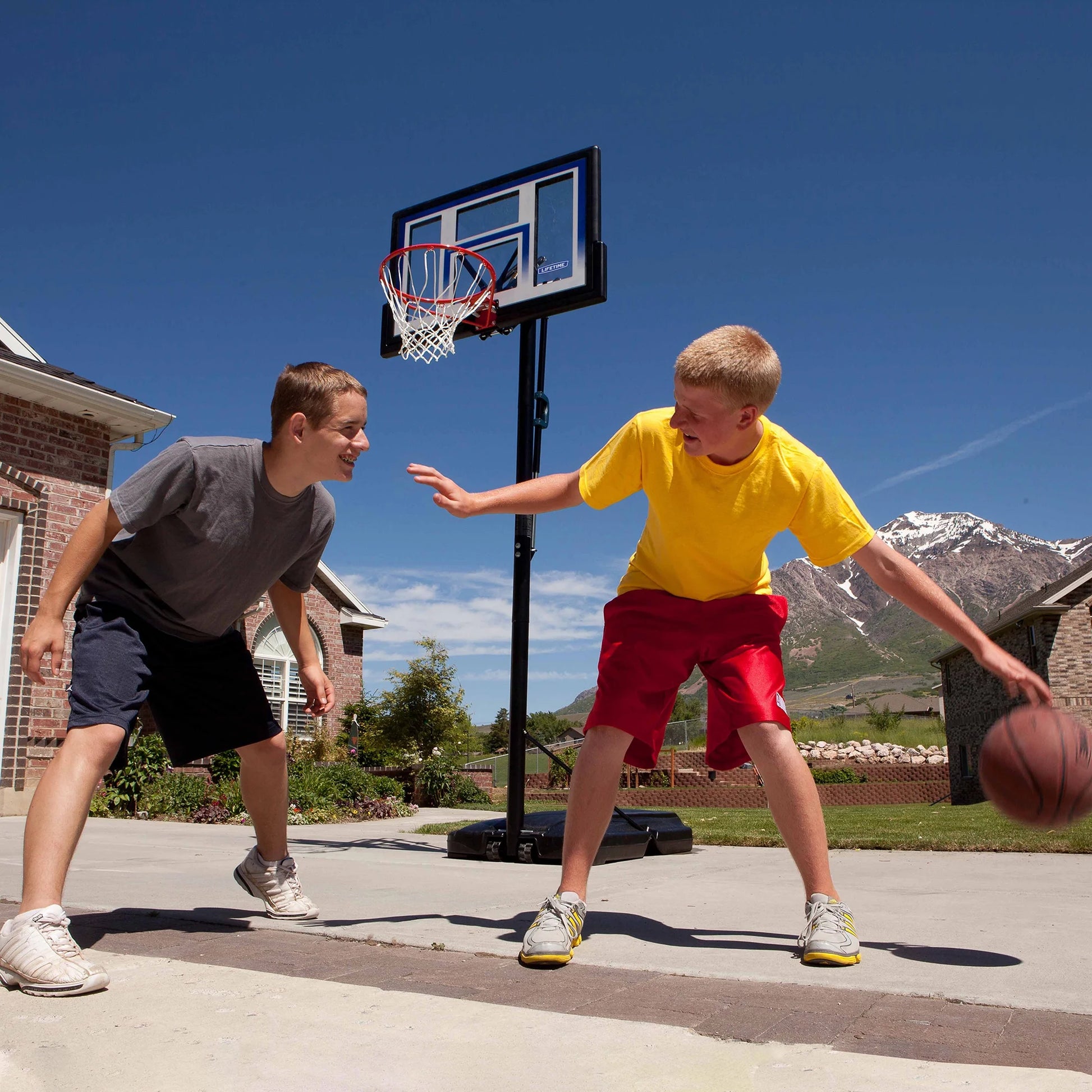 48-Inch Shatterproof Portable Basketball Hoop with Speed Shift Adjustment & Slam-It Rim - Model 51550-Outdoor Play