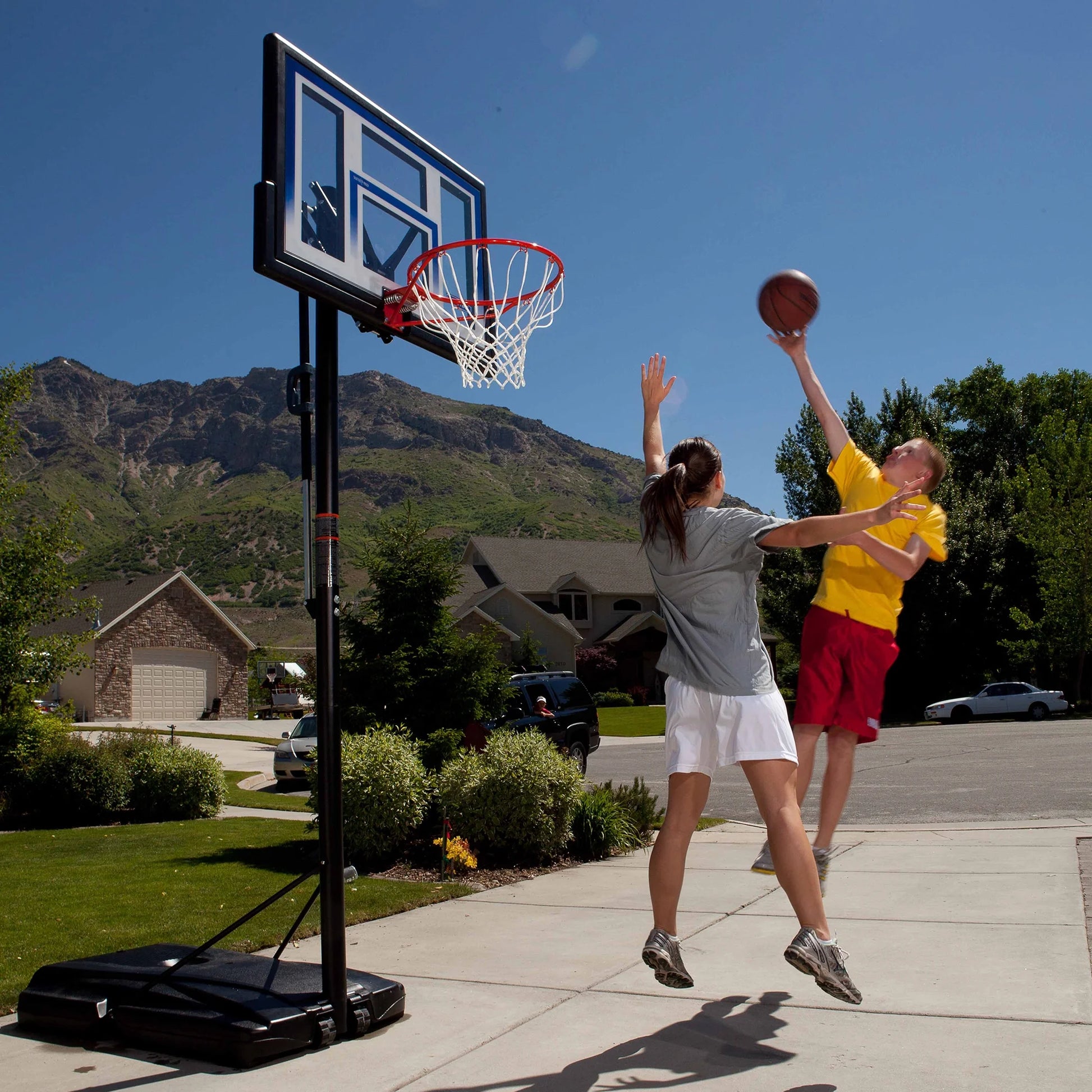 48-Inch Shatterproof Portable Basketball Hoop with Speed Shift Adjustment & Slam-It Rim - Model 51550-Outdoor Play
