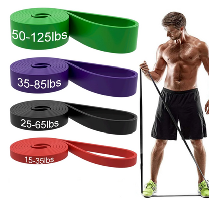 Resistance Bands Set of 4 - Natural Latex Pull Up Bands for Strength Training & Fitness