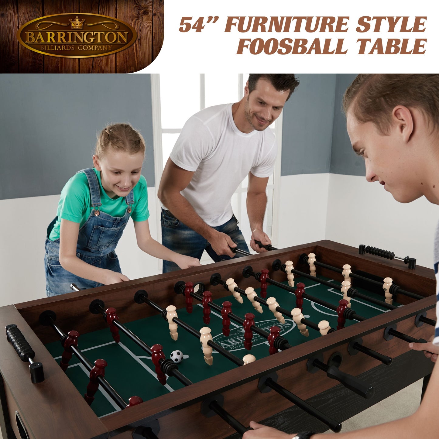 54" Furniture Style Foosball Game Table, 54 Inch X 27.25 Inch X 34 Inch, by