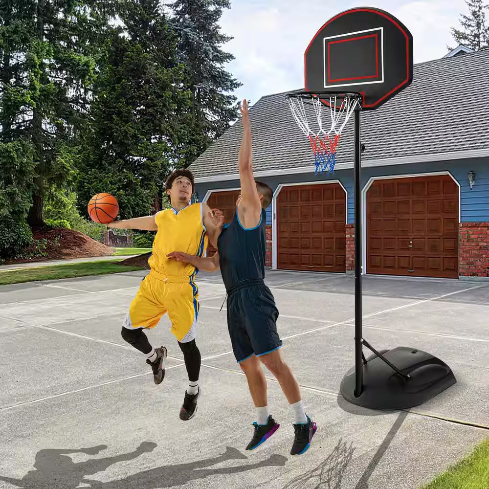 5.5 Ft. X 7.5 Ft. Adjustable Portable Basketball Goal System with Shatterproof Backboard