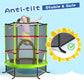 55" Kids Trampoline Bouncing Jumping Mat Recreational Trampoline W/Enclosure Net Green