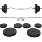 55 Lb Olympic Barbell Weight Set for Gym Lifting Exercise Workout, Black