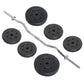 55 Lb Olympic Barbell Weight Set for Gym Lifting Exercise Workout, Black