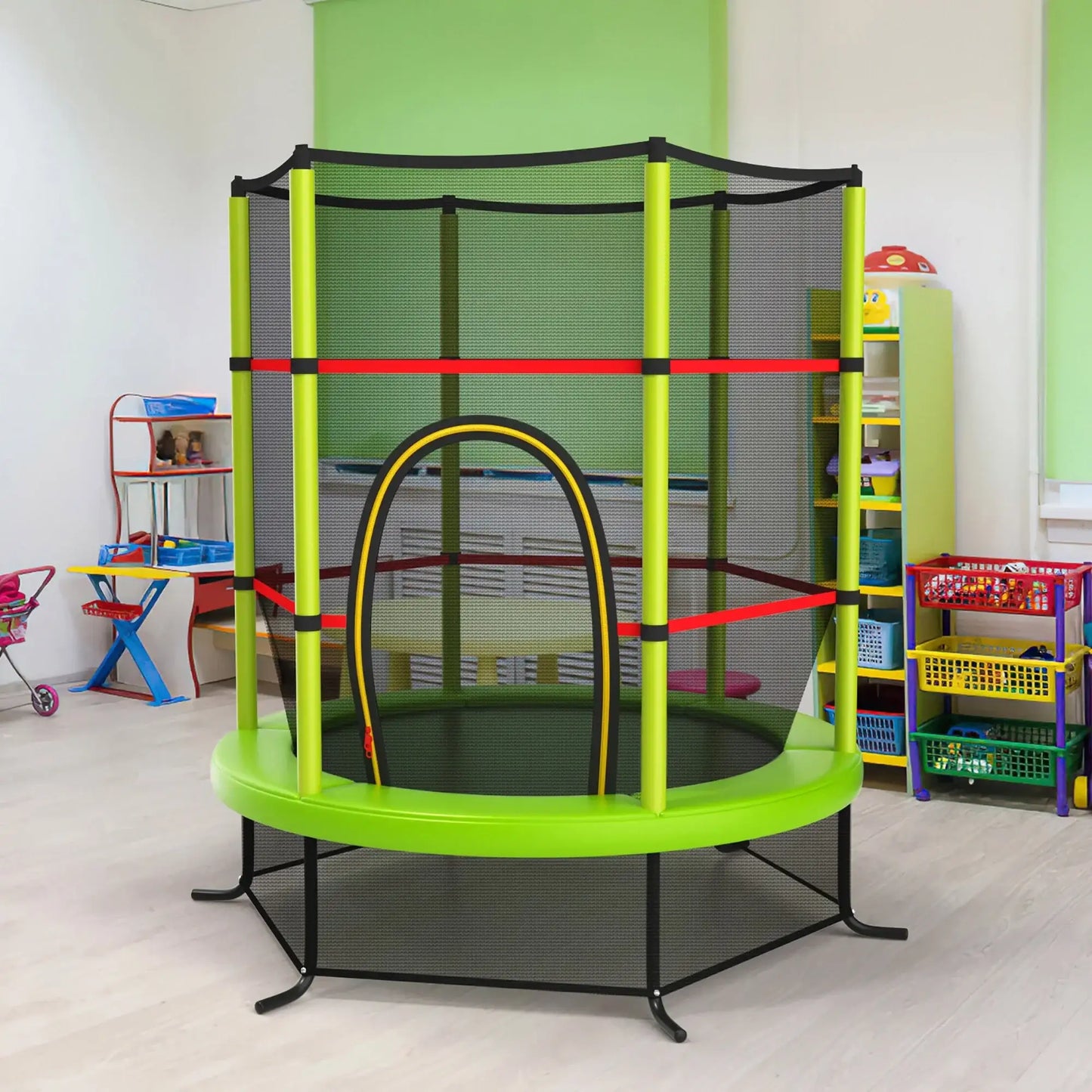 55 inch Kids Trampoline with Safety Enclosure Net