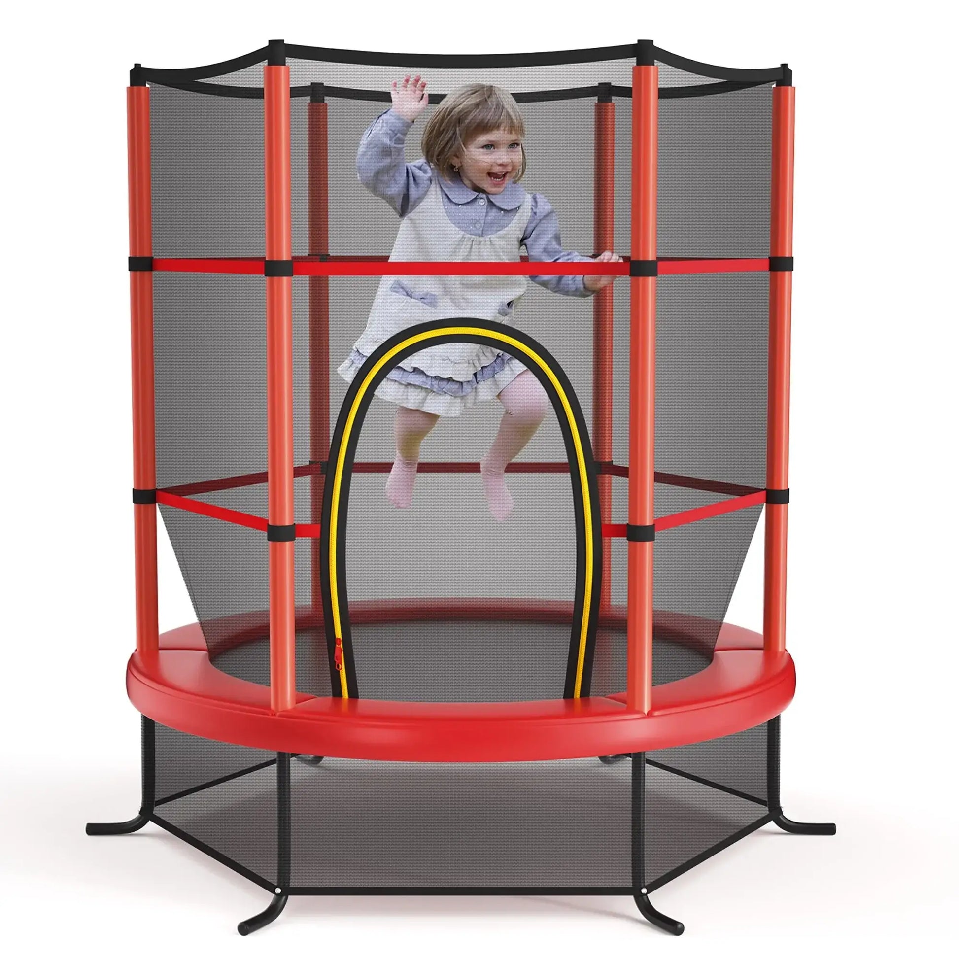 55 inch Kids Trampoline with Safety Enclosure Net