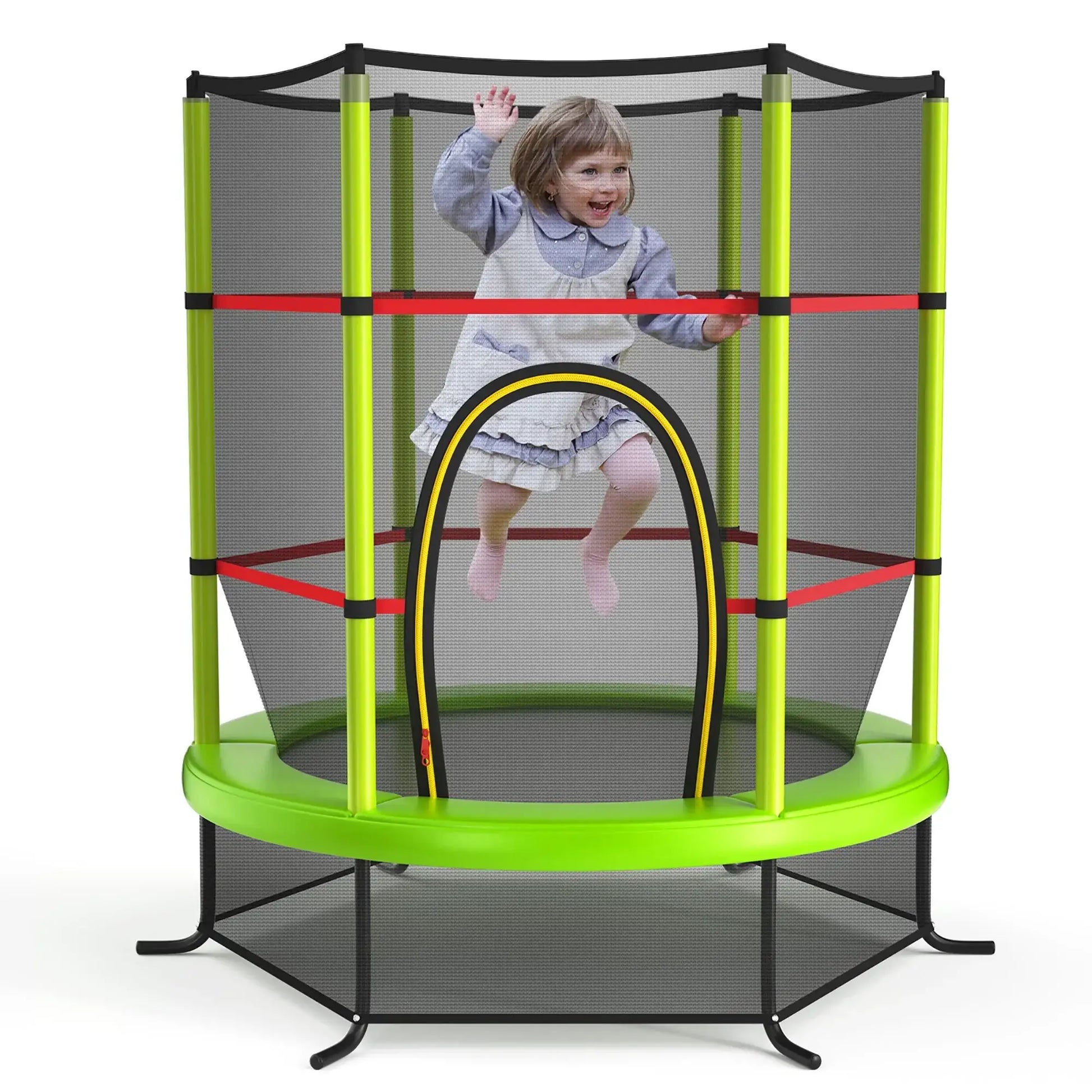55 inch Kids Trampoline with Safety Enclosure Net