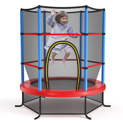 55 inch Kids Trampoline with Safety Enclosure Net