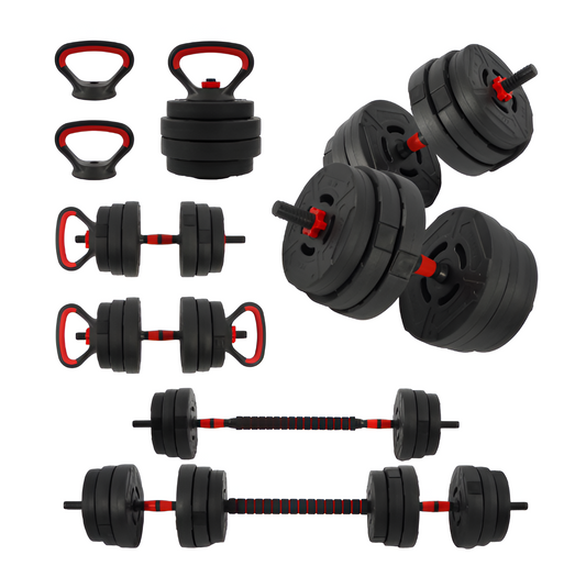 60 lb 4-in-1 Adjustable Dumbbell, Barbell & Kettlebell Set