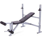 Strength Deluxe Mid-Width Weight Bench with Leg Attachment (500Lb acity), Black and Gray