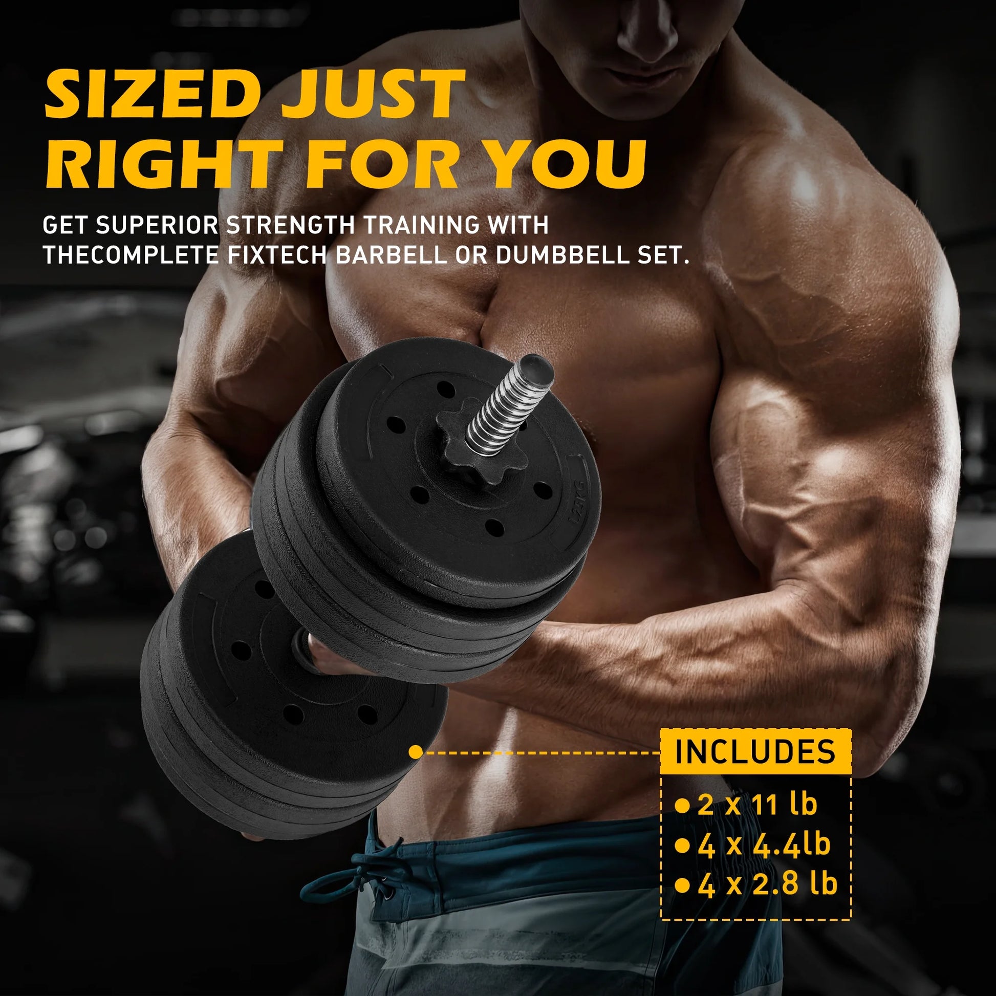 66LB 2 in 1 Adjustable Dumbbell Set with Connecting Rod, Lifting Dumbbells Plate Used as Barbell for Whole Body Workouts, Black