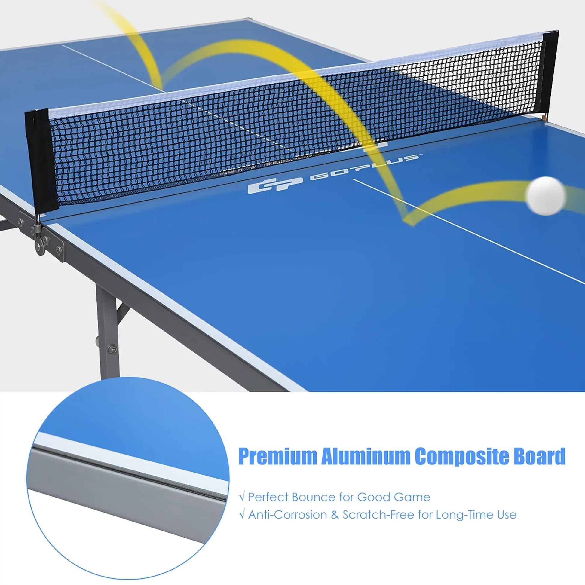 6ft Portable Folding Ping Pong Table with Net & Paddles