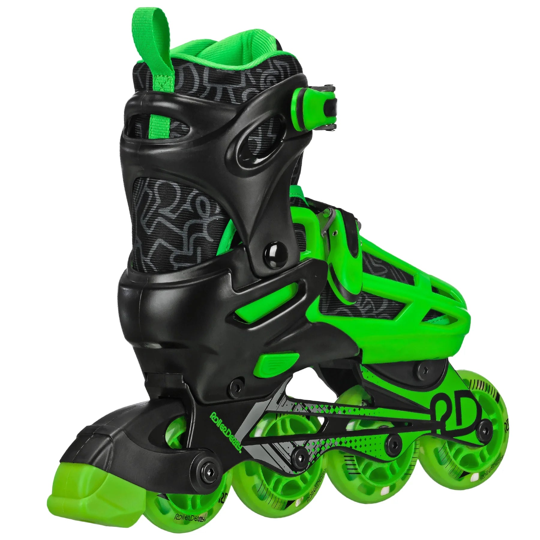 Boys 2-In-1 Roller/Inline Skates Black/Green, Size 12-2