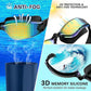 Youth Swim Goggles, Goggle with Nose Cover, Tinted, Anti-Fog Lenses with UV Protection, No Leak Water