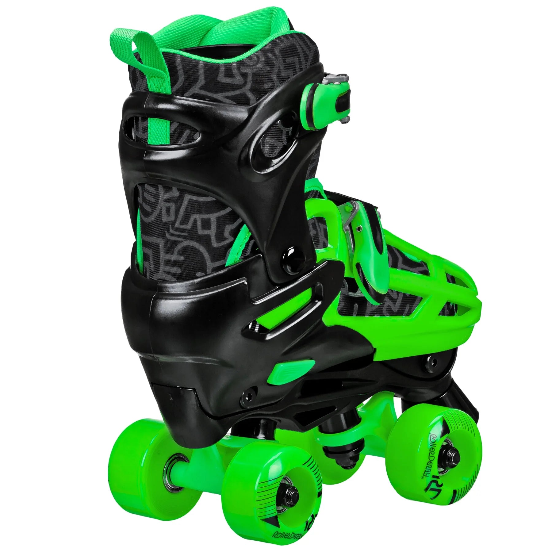 Boys 2-In-1 Roller/Inline Skates Black/Green, Size 12-2