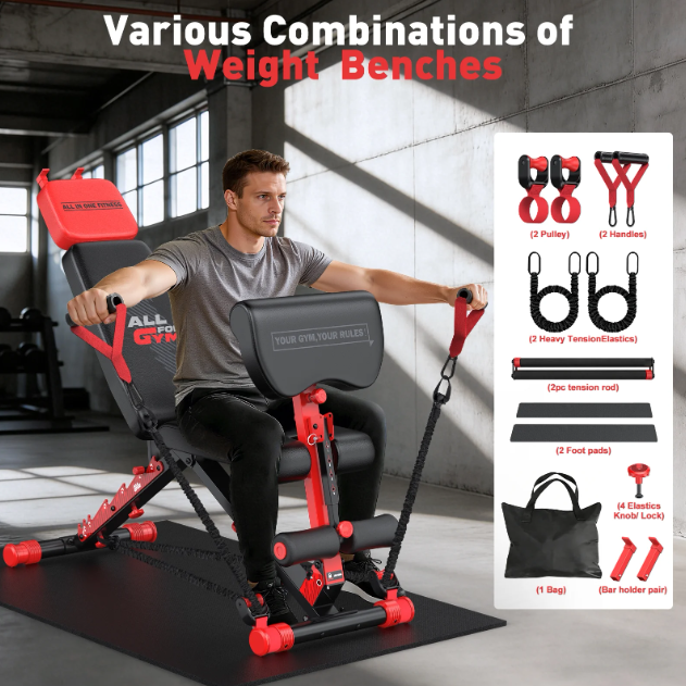 770LB Foldable Weight Bench - 7 Position Adjustable