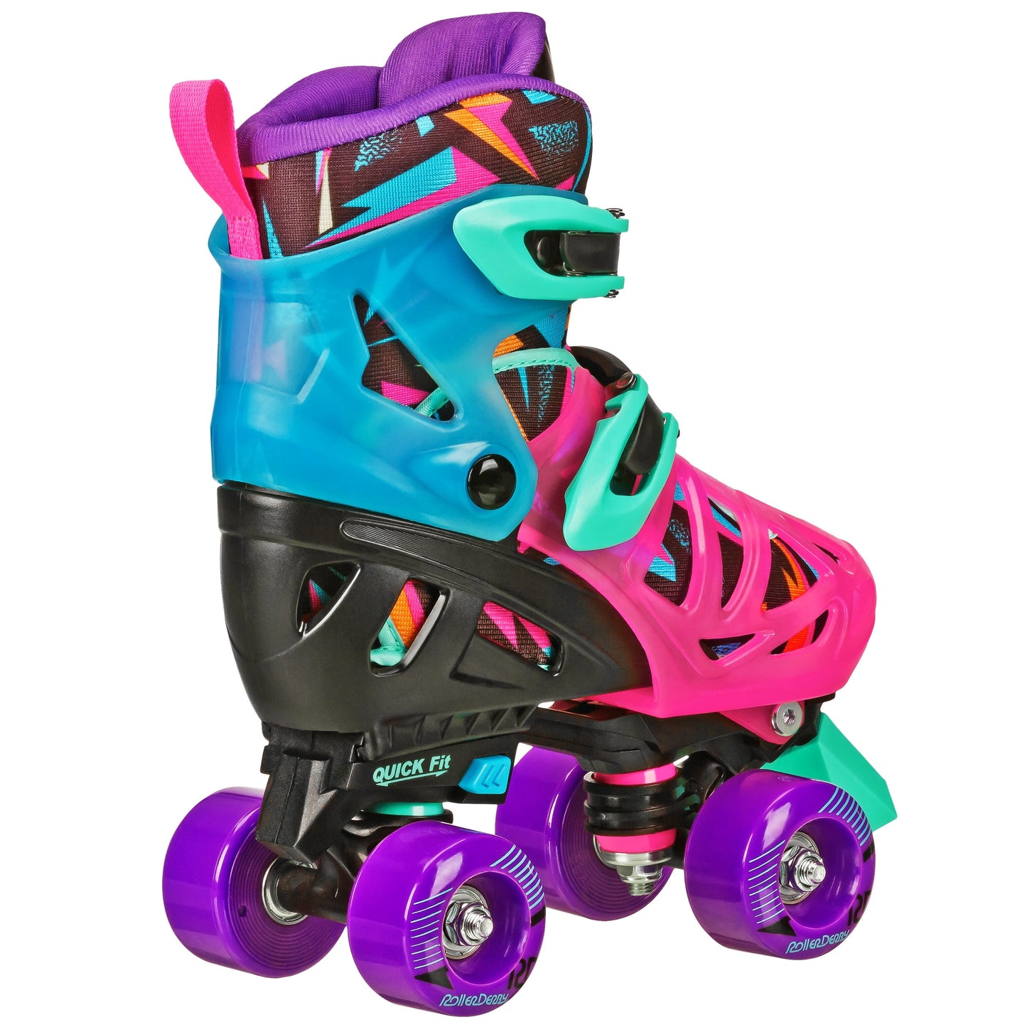 Girl'S Adjustable Quad Skates, Glow, Medium (3-6)