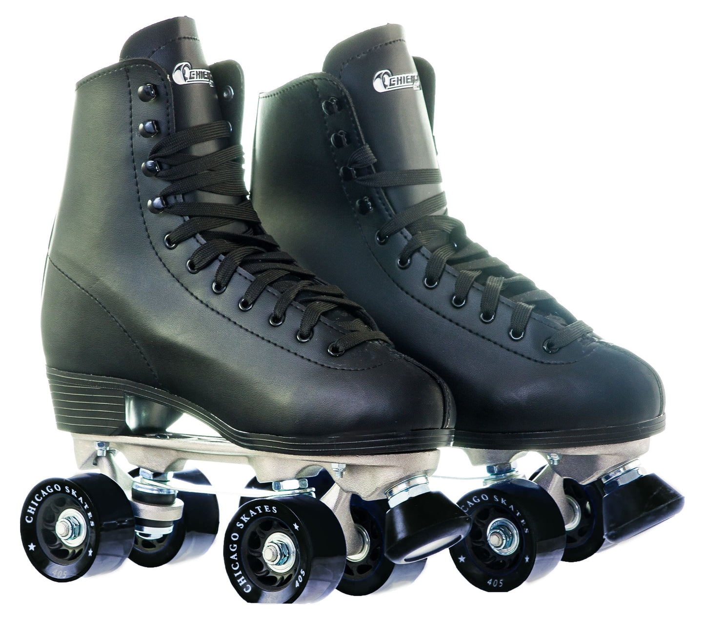 Men'S Deluxe Quad Roller Skates Black Classic Rink Skate, Sizes 5-13