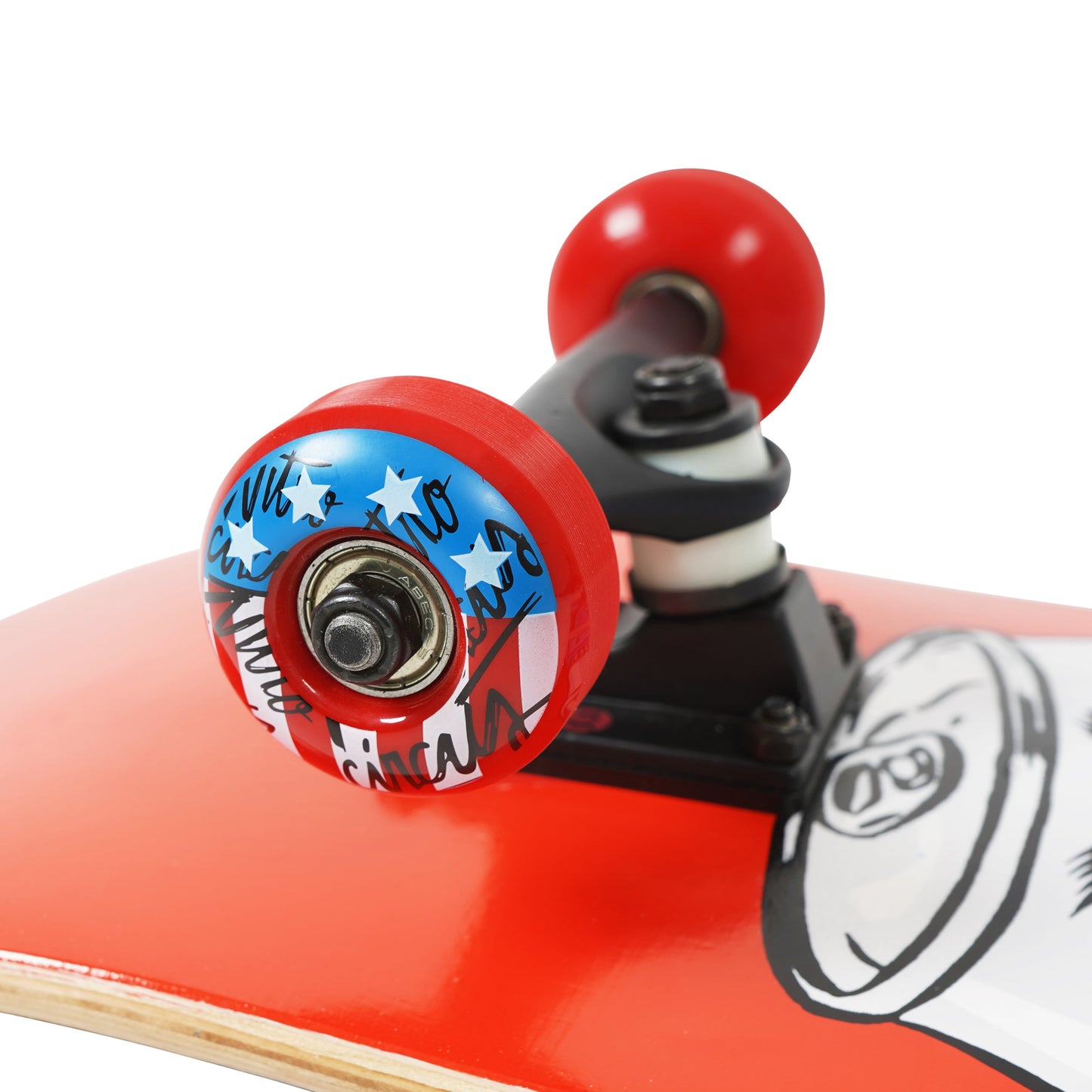 Complete Skateboard, 31 In. X 7.75 In. 9 Ply Maple, Red, 53 Mm, 90A PU Hand Casted Wheels