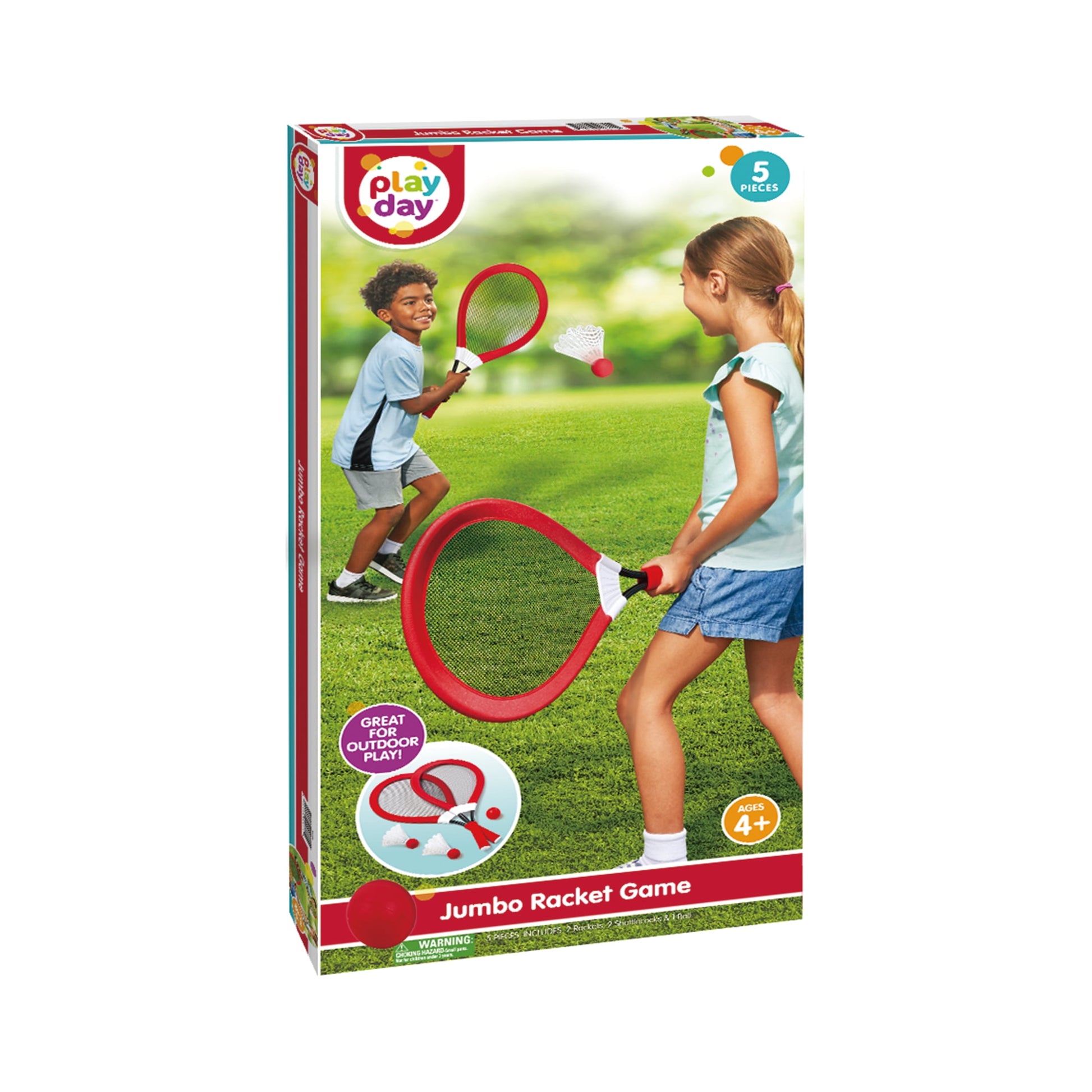 Jumbo Racket Sports Game, 5 Piece Set, Red, Children Ages 4+