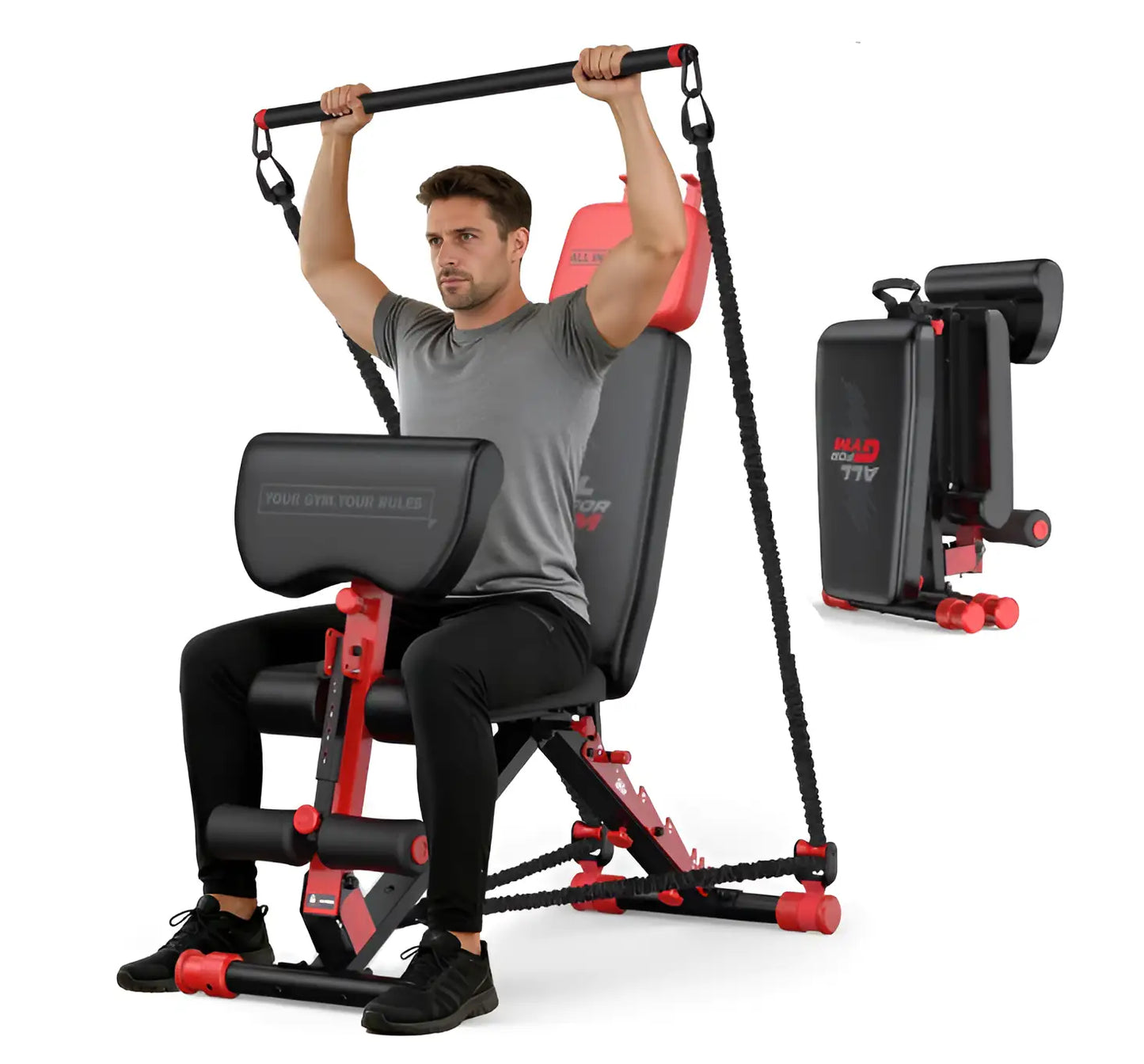 880LB Foldable Weight Bench - 8 Position Adjustable