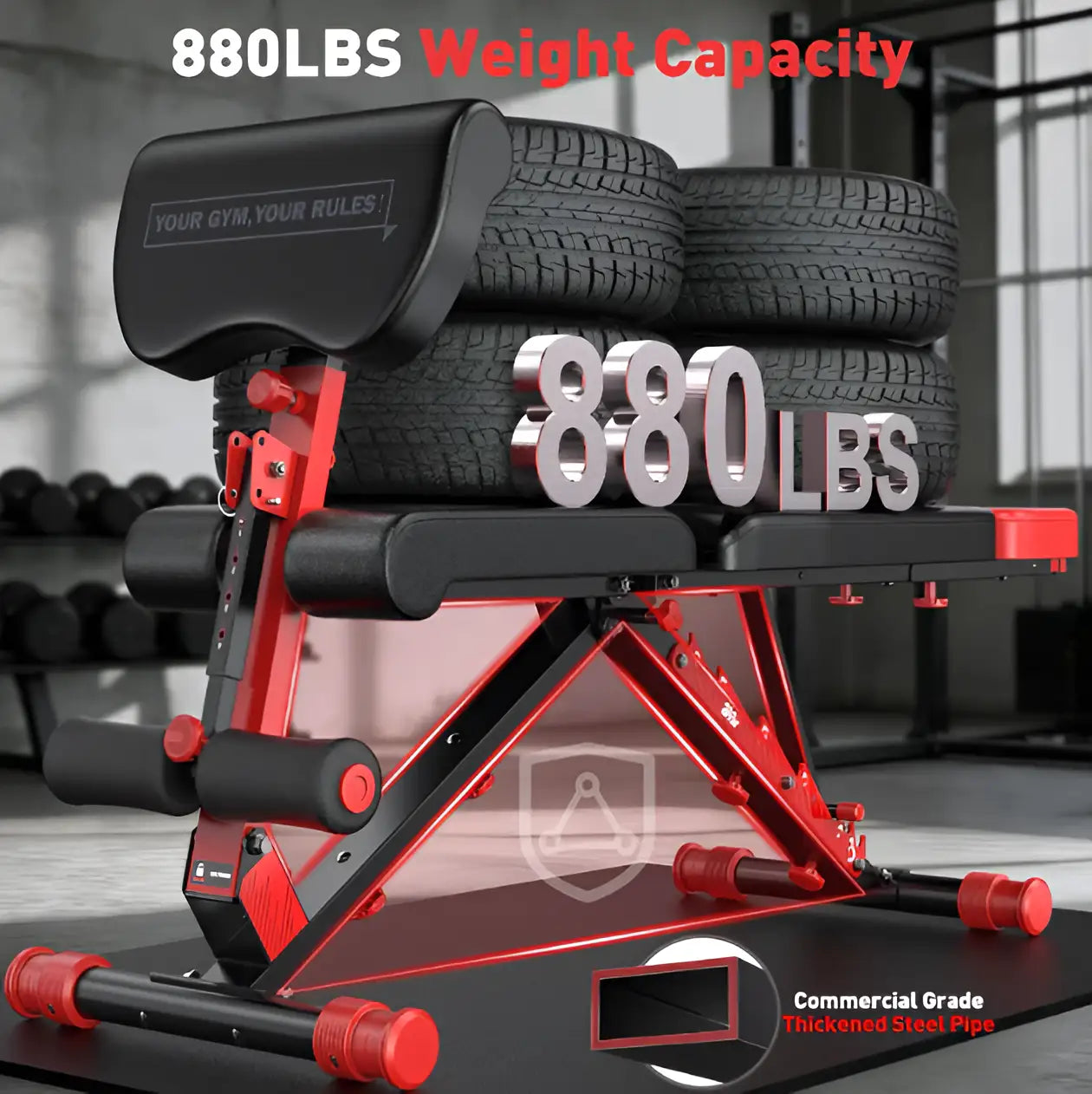 880LB Foldable Weight Bench - 8 Position Adjustable