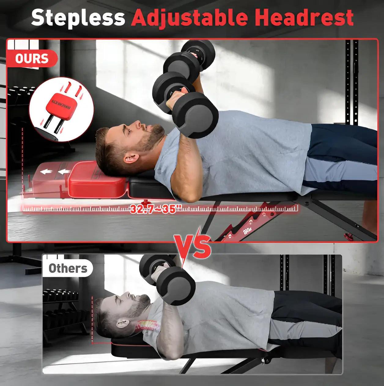 880LB Foldable Weight Bench - 8 Position Adjustable