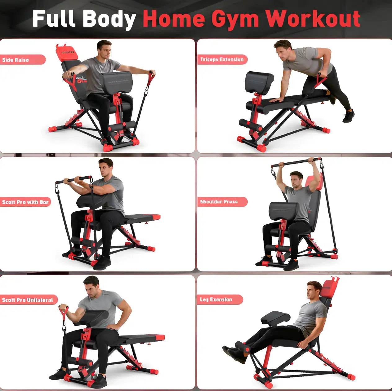880LB Foldable Weight Bench - 8 Position Adjustable