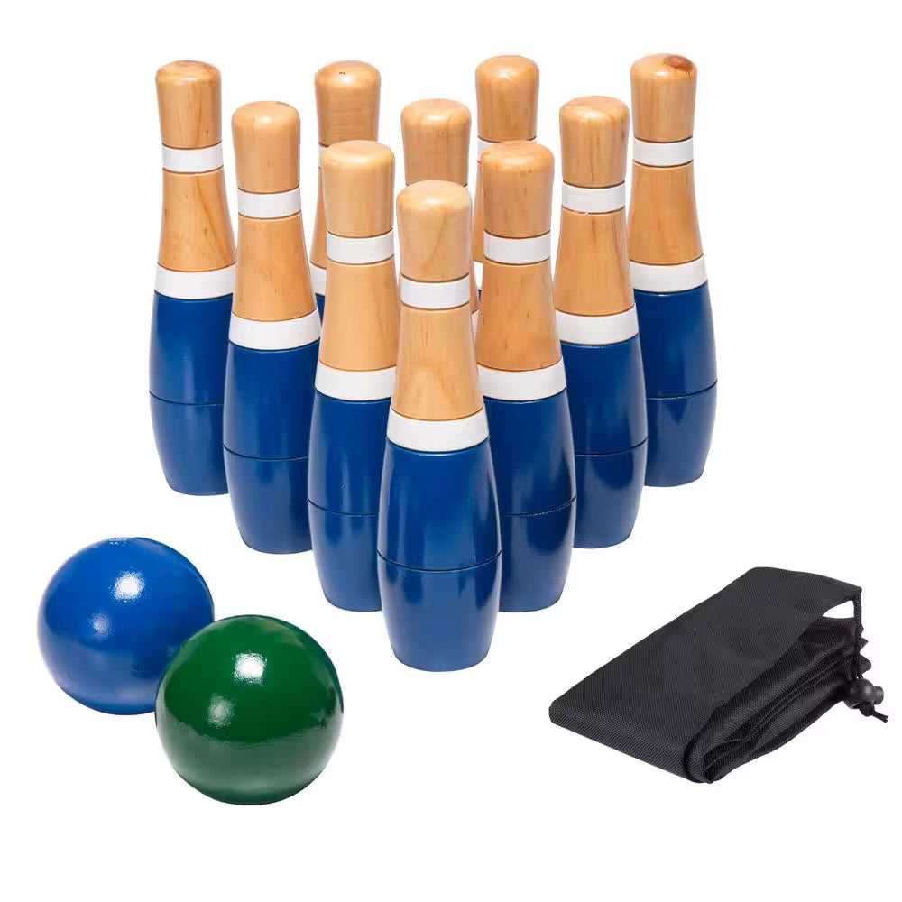 8 In. Wooden Lawn Bowling Set