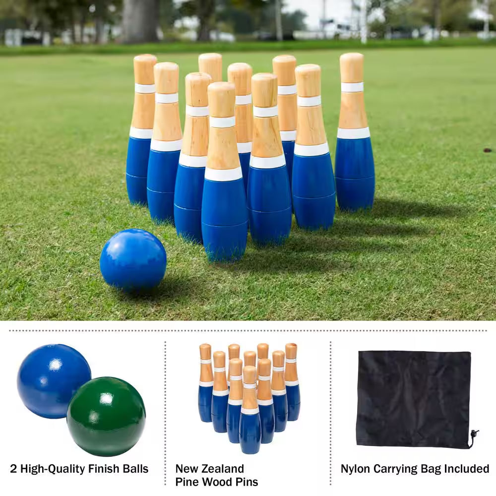 8 In. Wooden Lawn Bowling Set