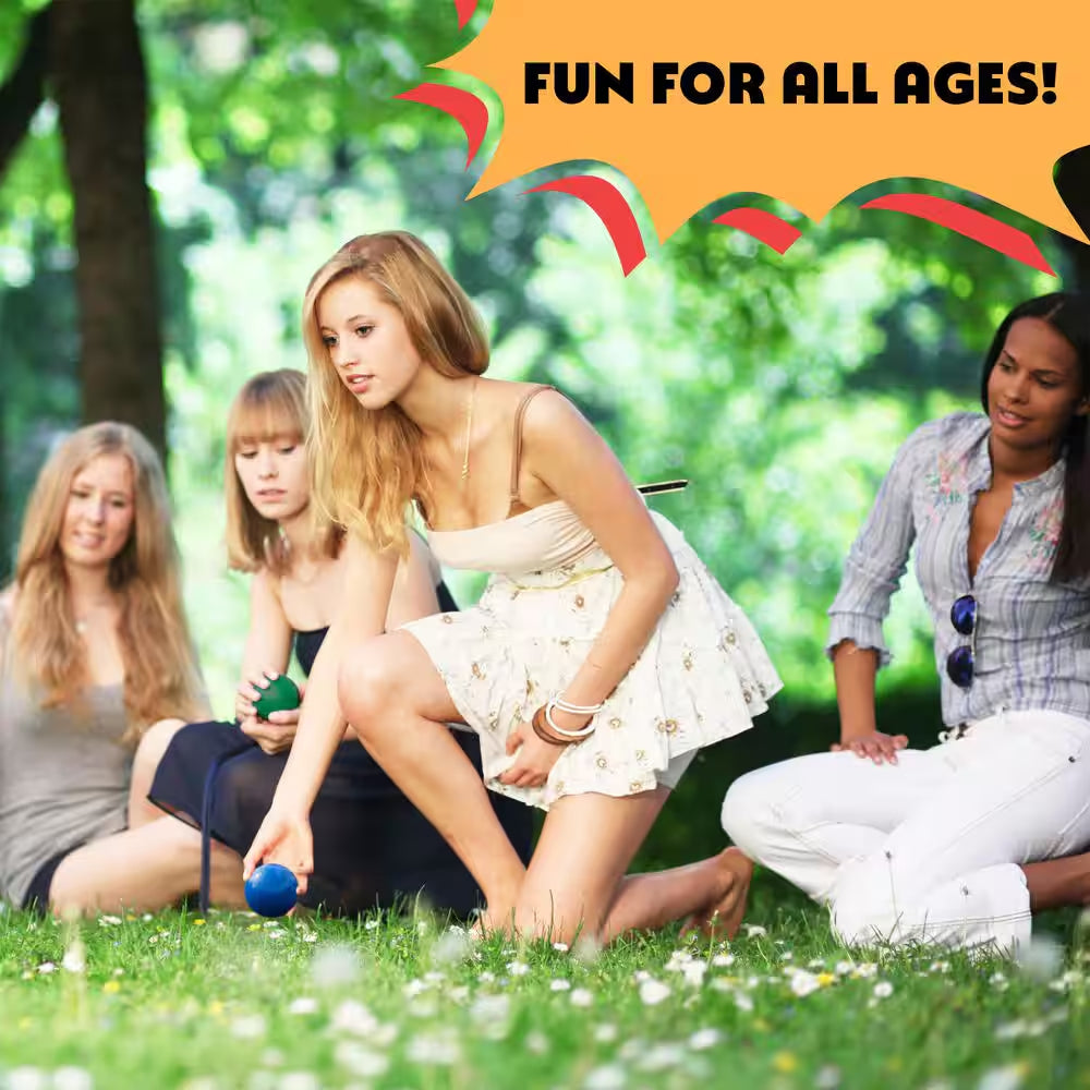 8 In. Wooden Lawn Bowling Set