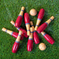 8 In. Wooden Red and Grey Bowling Lawn Game