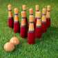 8 In. Wooden Red and Grey Bowling Lawn Game