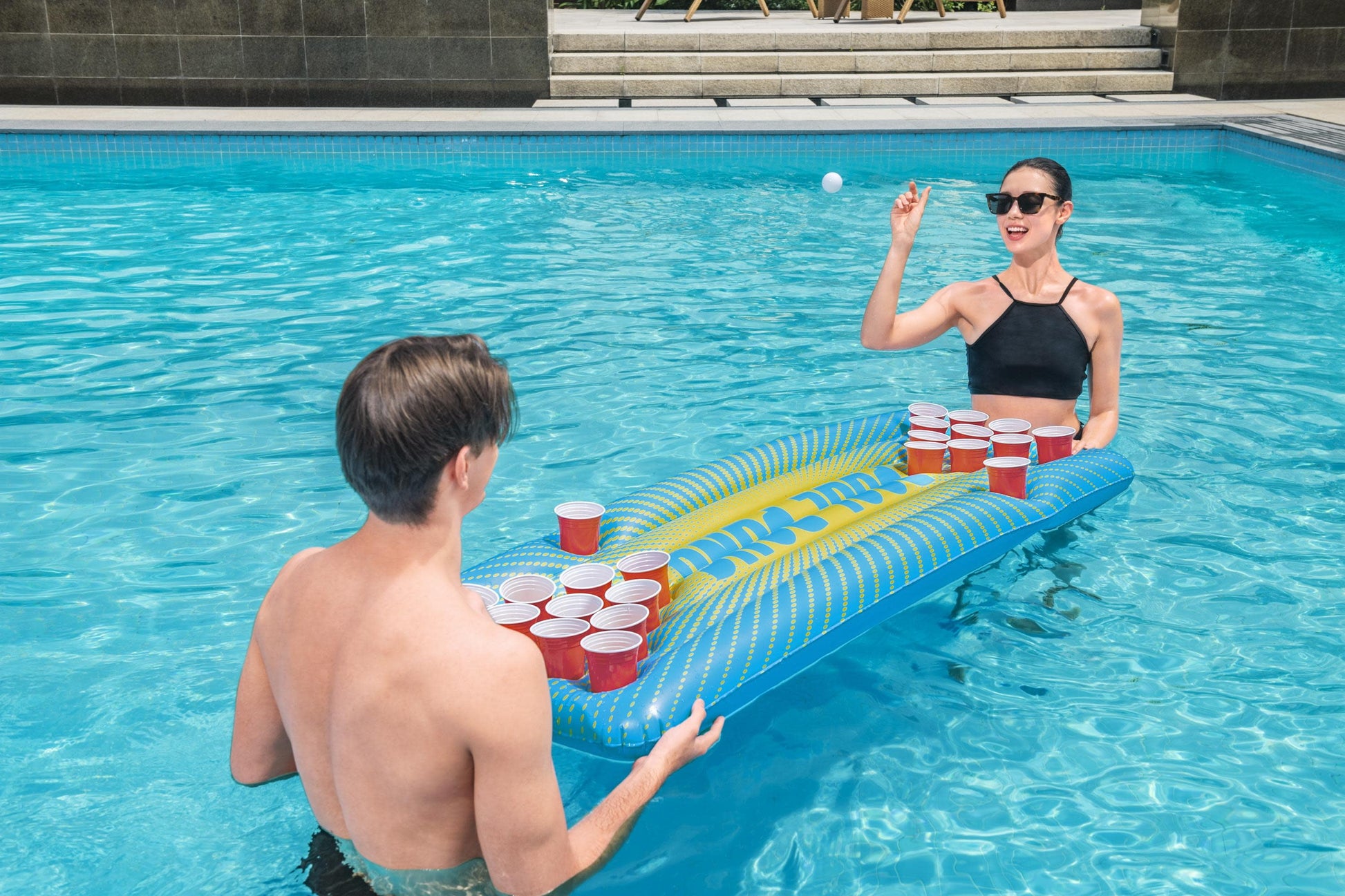 71" X 30" Adult Pong Inflatable Pool Game Multicolor