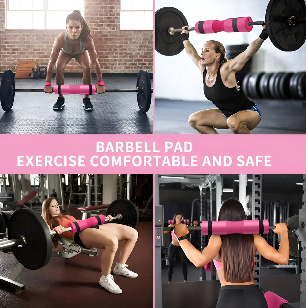 9-Piece Barbell Pad Set - Hip Thrust & Squat Pad with Resistance Bands