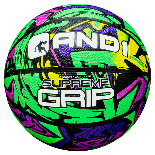 Supreme Grip Spongetech Rubber Basketball, Multicolor, 29.5 In