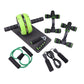 Abs Roller Wheel Indoor Fitness Equipment Set Home Gym Workout Chest Expander Black