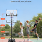 Adjustable Portable Basketball Hoop - 10 ft Height with 48" Backboard & Wheels